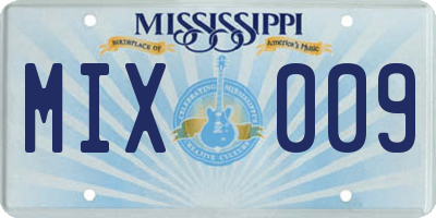 MS license plate MIX009