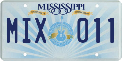 MS license plate MIX011