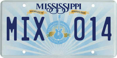MS license plate MIX014