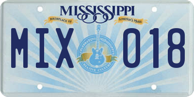 MS license plate MIX018