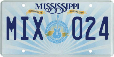MS license plate MIX024