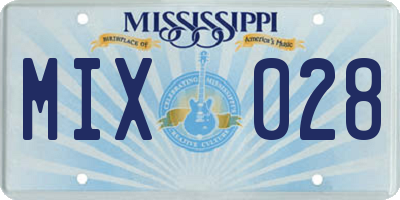 MS license plate MIX028