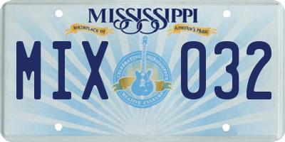 MS license plate MIX032