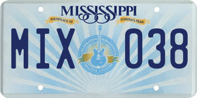 MS license plate MIX038