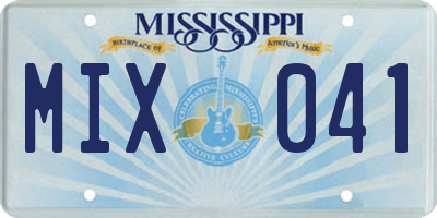 MS license plate MIX041