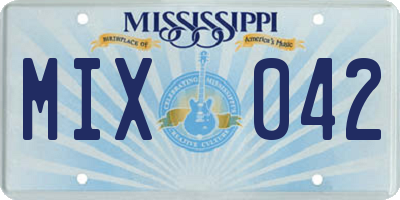 MS license plate MIX042