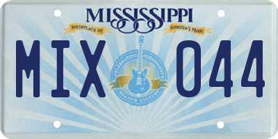 MS license plate MIX044