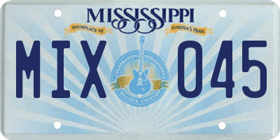 MS license plate MIX045