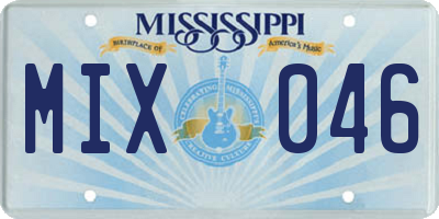 MS license plate MIX046