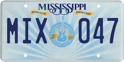 MS license plate MIX047