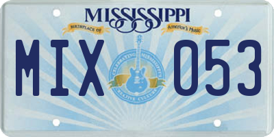 MS license plate MIX053