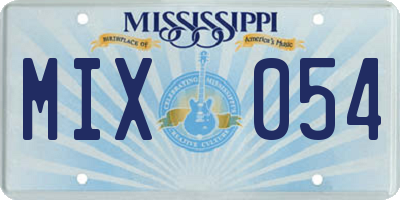 MS license plate MIX054