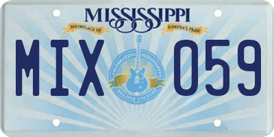 MS license plate MIX059