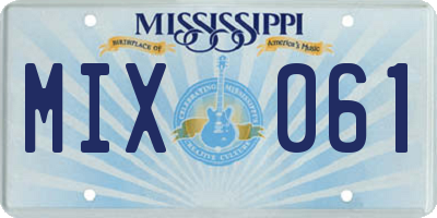 MS license plate MIX061