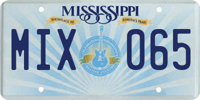 MS license plate MIX065