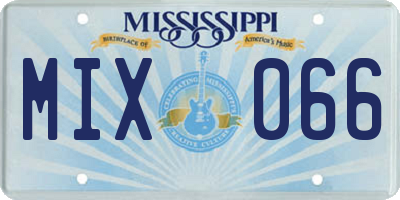 MS license plate MIX066