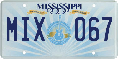 MS license plate MIX067