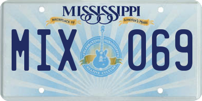 MS license plate MIX069