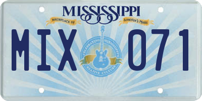 MS license plate MIX071