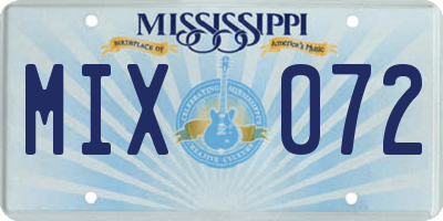 MS license plate MIX072