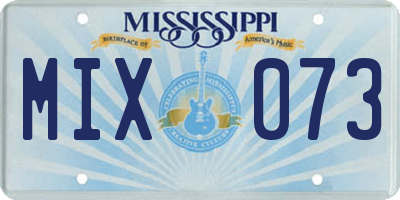 MS license plate MIX073