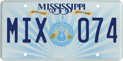 MS license plate MIX074