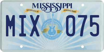 MS license plate MIX075