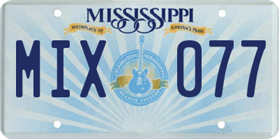 MS license plate MIX077