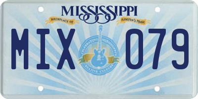 MS license plate MIX079
