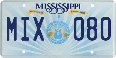 MS license plate MIX080