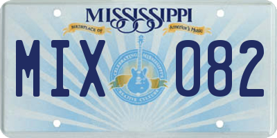 MS license plate MIX082