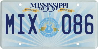 MS license plate MIX086