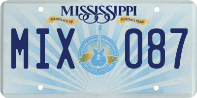 MS license plate MIX087