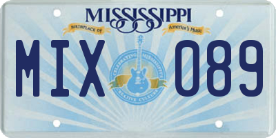 MS license plate MIX089