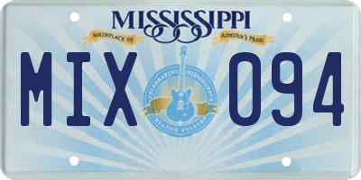 MS license plate MIX094