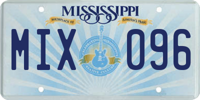MS license plate MIX096