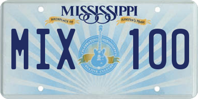MS license plate MIX100