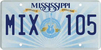 MS license plate MIX105