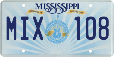 MS license plate MIX108