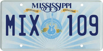 MS license plate MIX109