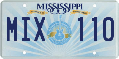 MS license plate MIX110