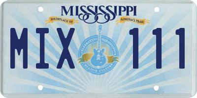 MS license plate MIX111