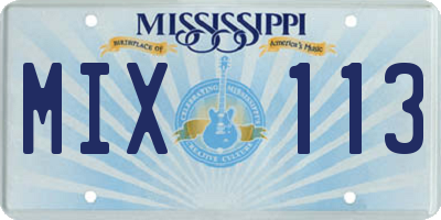 MS license plate MIX113