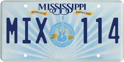 MS license plate MIX114