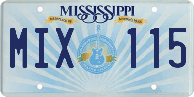 MS license plate MIX115