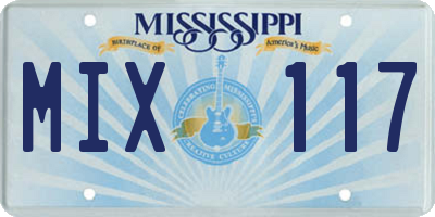 MS license plate MIX117