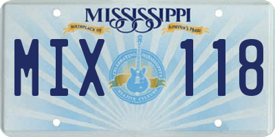 MS license plate MIX118