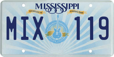 MS license plate MIX119