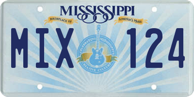MS license plate MIX124