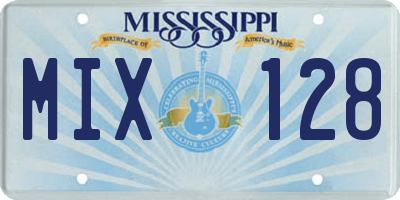MS license plate MIX128